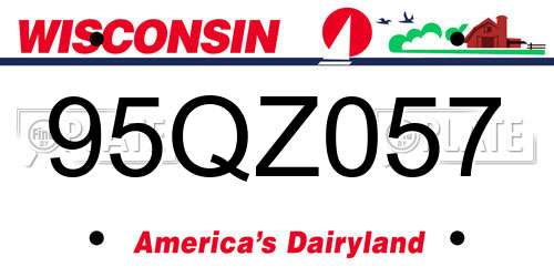 95QZ057 Wisconsin License Plate