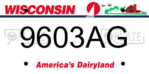 9603AG Wisconsin License Plate