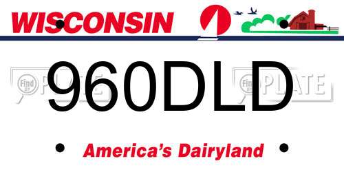 960DLD Wisconsin License Plate