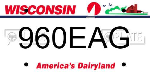 960EAG Wisconsin License Plate