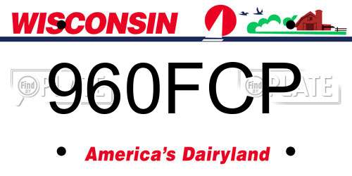 960FCP Wisconsin License Plate