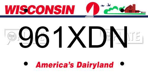 961XDN Wisconsin License Plate