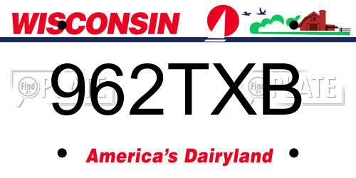 962TXB Wisconsin License Plate