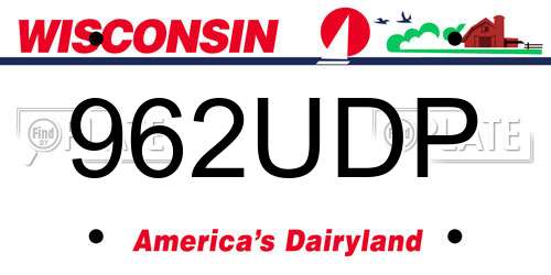 962UDP Wisconsin License Plate
