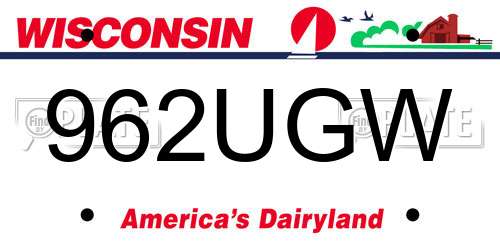 962UGW Wisconsin License Plate