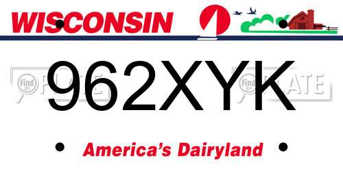962XYK Wisconsin License Plate