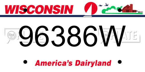 96386W Wisconsin License Plate