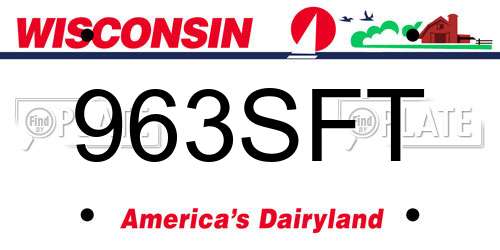 963SFT Wisconsin License Plate