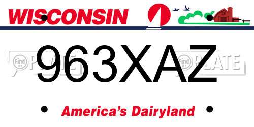 963XAZ Wisconsin License Plate