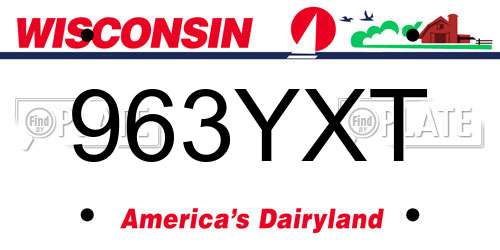 963YXT Wisconsin License Plate