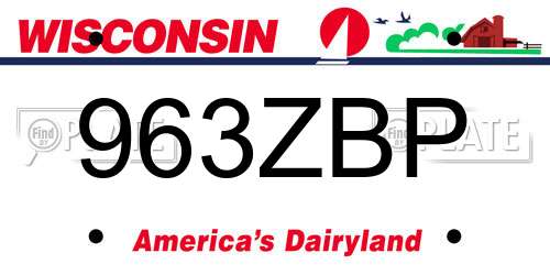 963ZBP Wisconsin License Plate