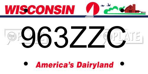 963ZZC Wisconsin License Plate