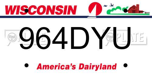 964DYU Wisconsin License Plate