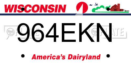 964EKN Wisconsin License Plate