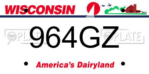 964GZ Wisconsin License Plate