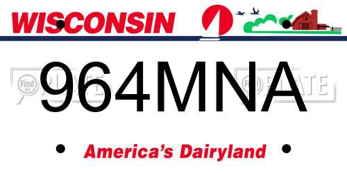 964MNA Wisconsin License Plate