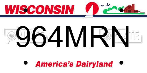964MRN Wisconsin License Plate