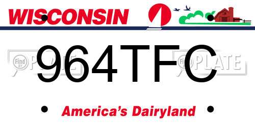 964TFC Wisconsin License Plate