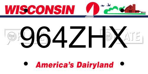 964ZHX Wisconsin License Plate