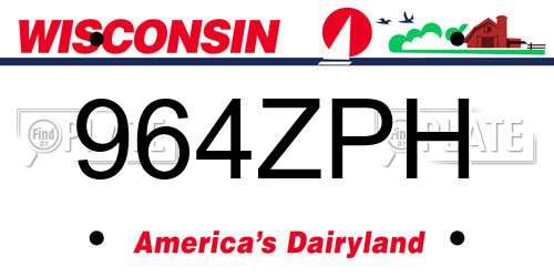 964ZPH Wisconsin License Plate