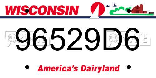 96529D6 Wisconsin License Plate