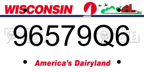 96579Q6 Wisconsin License Plate