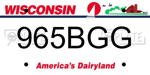 965BGG Wisconsin License Plate