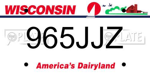 965JJZ Wisconsin License Plate