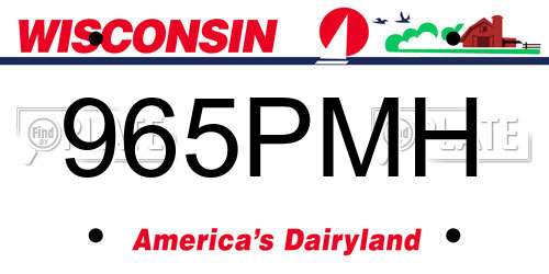 965PMH Wisconsin License Plate