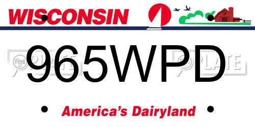 965WPD Wisconsin License Plate