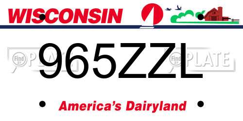 965ZZL Wisconsin License Plate