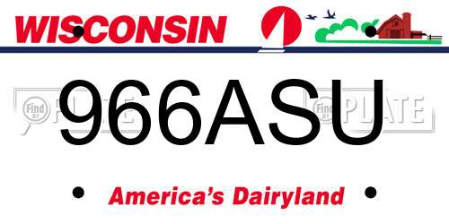 966ASU Wisconsin License Plate