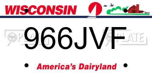 966JVF Wisconsin License Plate