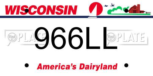 966LL Wisconsin License Plate