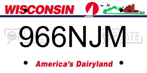 966NJM Wisconsin License Plate