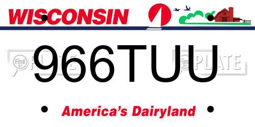 966TUU Wisconsin License Plate