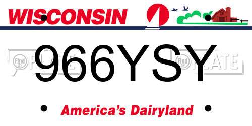 966YSY Wisconsin License Plate