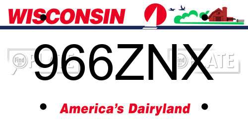 966ZNX Wisconsin License Plate