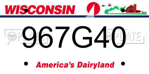 967G40 Wisconsin License Plate
