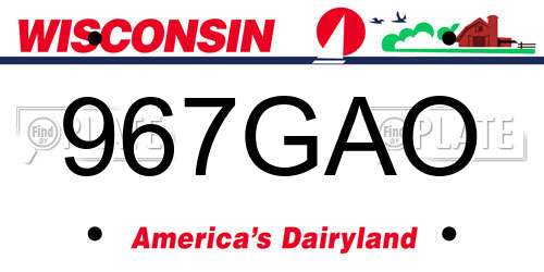 967GAO Wisconsin License Plate