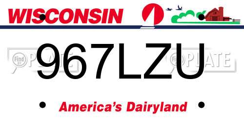 967LZU Wisconsin License Plate