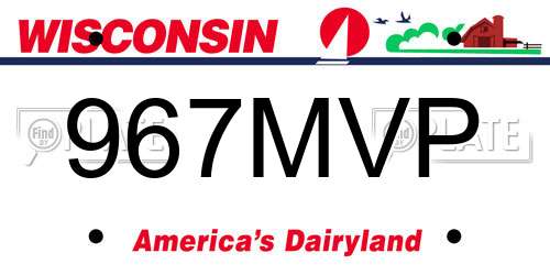 967MVP Wisconsin License Plate