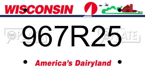 967R25 Wisconsin License Plate