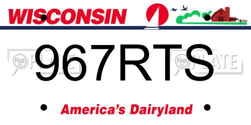 967RTS Wisconsin License Plate