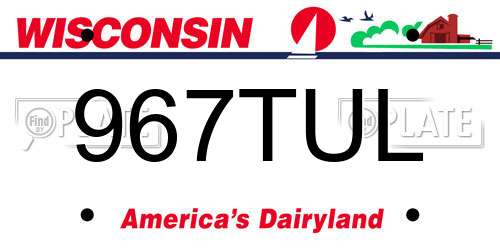967TUL Wisconsin License Plate