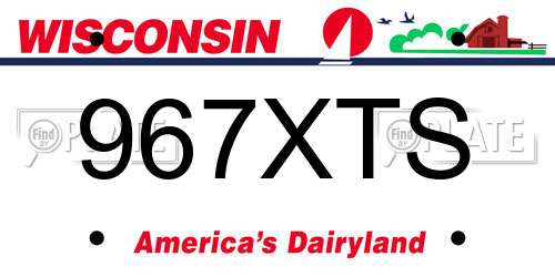 967XTS Wisconsin License Plate