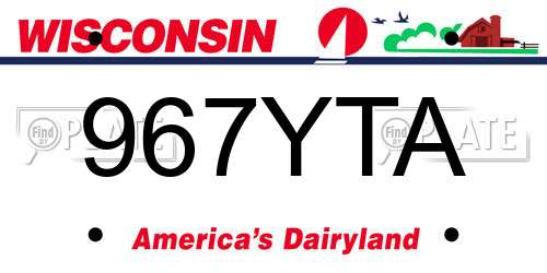 967YTA Wisconsin License Plate