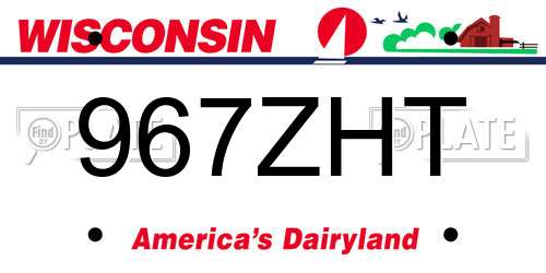 967ZHT Wisconsin License Plate