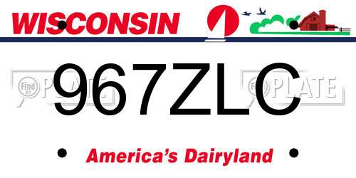 967ZLC Wisconsin License Plate