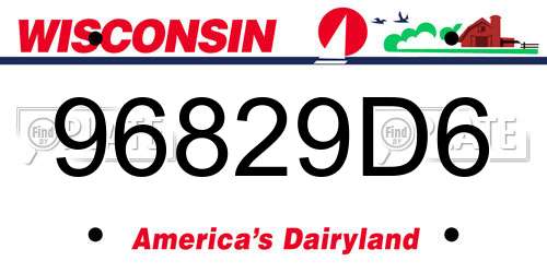 96829D6 Wisconsin License Plate